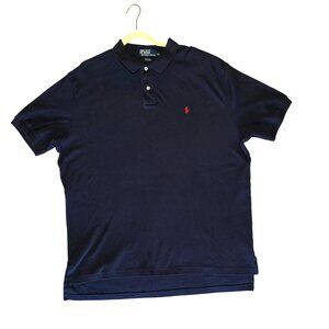 Vintage Polo Ralph Lauren Polo Shirt Mens XL Navy Blue 90s Y2K Preppy Classic